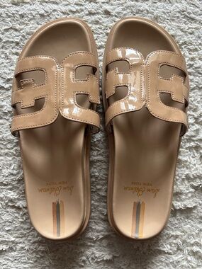 Sam Edelman Women's Nude Patent Slide Sandals Size 7.5